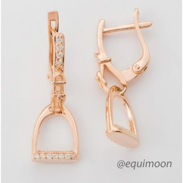 Серьги Стремена позолота со Swarovski, EQUIMOON Россия, код EMN_00106